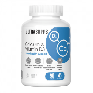 UltraSupps Calcium & Vitamin D3, 90tab