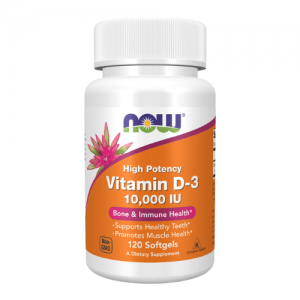 NOW Vitamin D3 10000ME, 120sgels